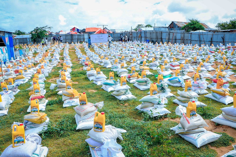 Combating drought in Somalia: The Muslim World League is distributing food, drinking water tanks and irrigation supplies to Somalia’s drought stricken areas.