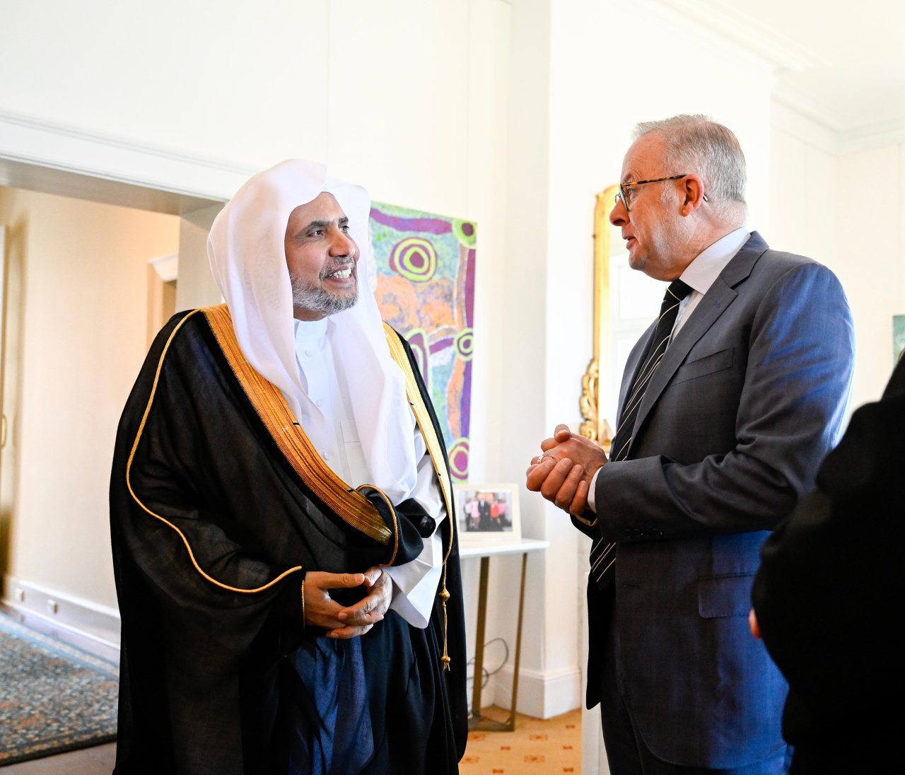 ‏استضاف دولةُ رئيس الوزراء الأسترالي، السيد أنتوني ألبانيزي، في مدينة "سيدني"، صباح اليوم معاليَ الأمين العام، رئيس هيئة علماء المسلمين، فضيلة الشيخ د.⁧‫ محمد العيسى