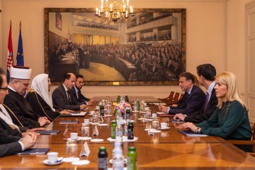 HE Dr. Mohammad Alissa met with the Speaker of Parliament who affirmed his support for the MWL Conference on Human Brotherhood - the Basis for Peace and Security and its outcomes