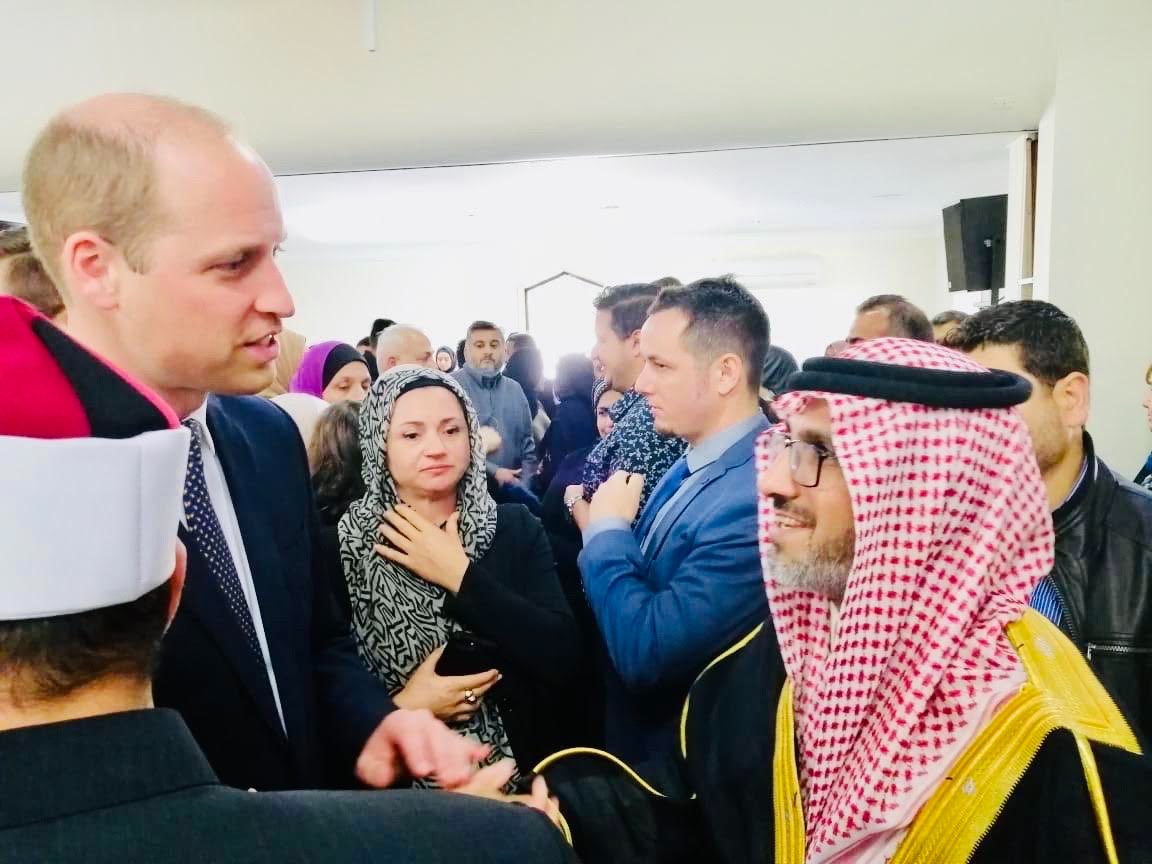 نیوزی لینڈمیں رابطہ آفس کےڈائریکٹر ڈاکٹر مشبب آل عیبان نےشہزادہ ولیم کامسجد النور اور لن ووڈ مسجد کے دورے پر وزیر اعظم نیوزی لینڈ
