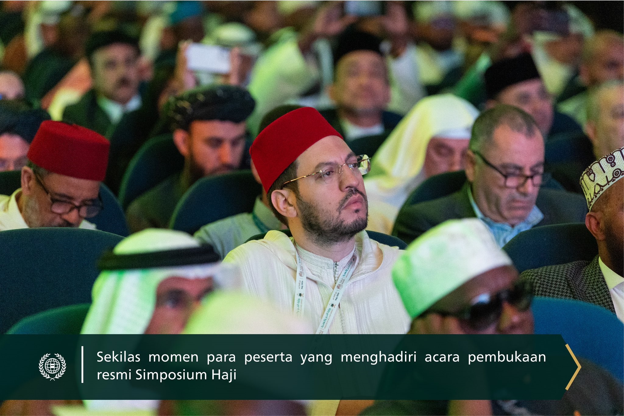 Yang Mulia Sekretaris Jenderal LMD, Ketua Asosiasi Ulama Muslim, Syekh Dr. Mohammed Alissa berpartisipasi dalam sesi pembukaan peluncuran Simposium Haji pada sesi ke-48, yang diadakan di Makkah