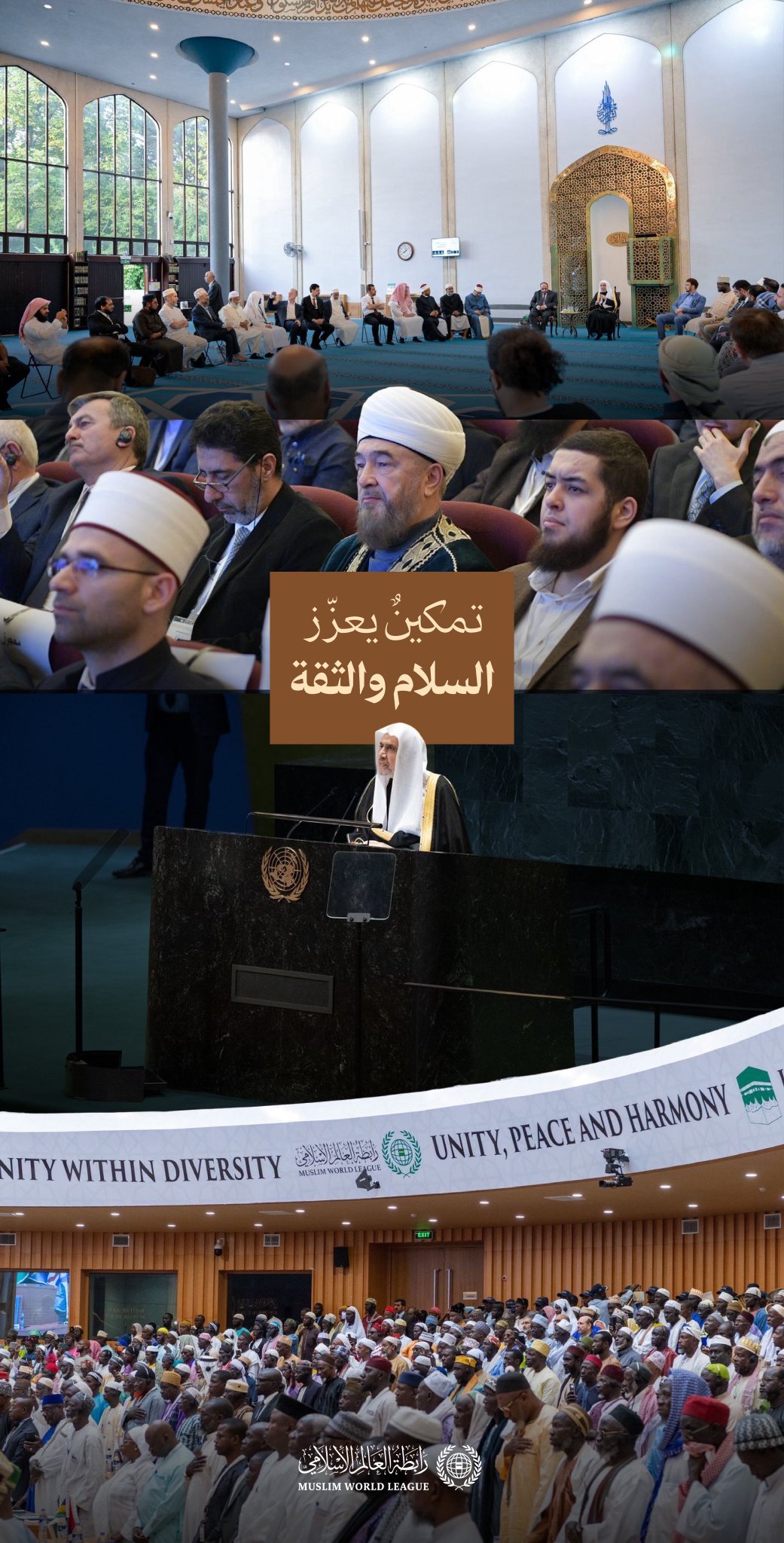 تولِي ⁧‫رابطة العالم الإسلامي‬⁩ اهتمامًا كبيرًا بدعم المكوِّنات المسلمةِ في الدول التي تمثِّل فيها أقلياتٍ، من خلال الإسهام في تعزيز بناء الجسور بينهم وبين بقية المكونات الوطنية