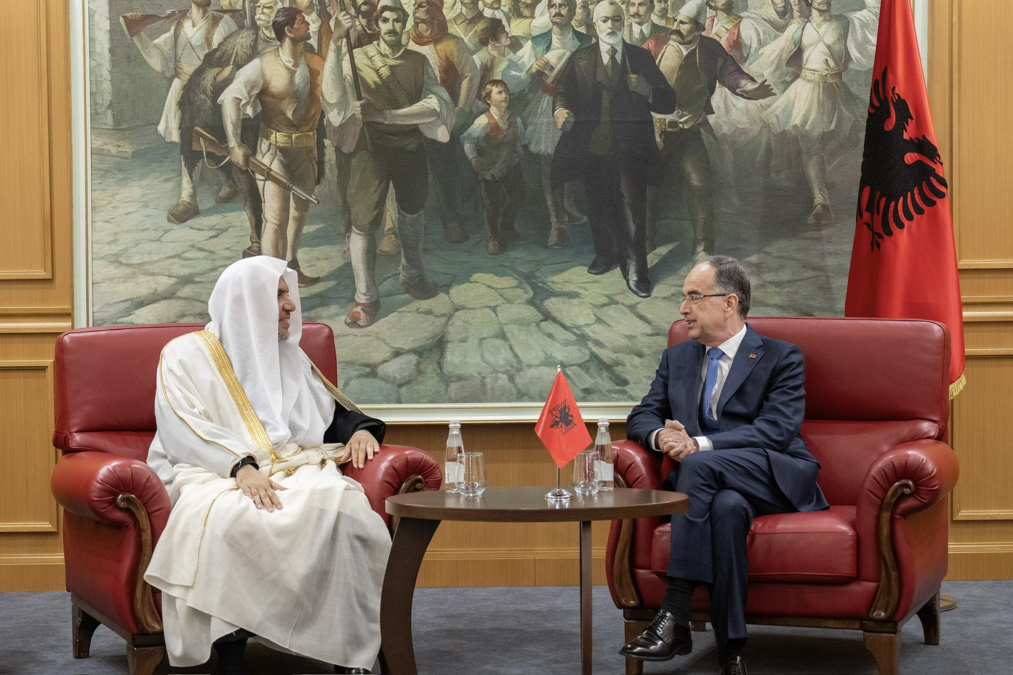 His Excellency Mr. Bajram Begaj, President of Albania, welcomed His Excellency Sheikh Dr. Mohammed Alissa, Secretary-General of the MWL and Chairman of the Organization of Muslim Scholars
