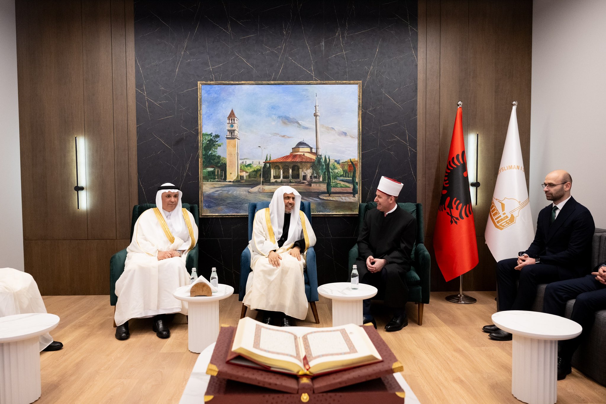 His Excellency Sheikh Dr. Mohammed Al-Issa, Secretary-General of the MWL and Chairman of the Organization of Muslim Scholars, visited the Muslim Community of Albania in the capital, Tirana
