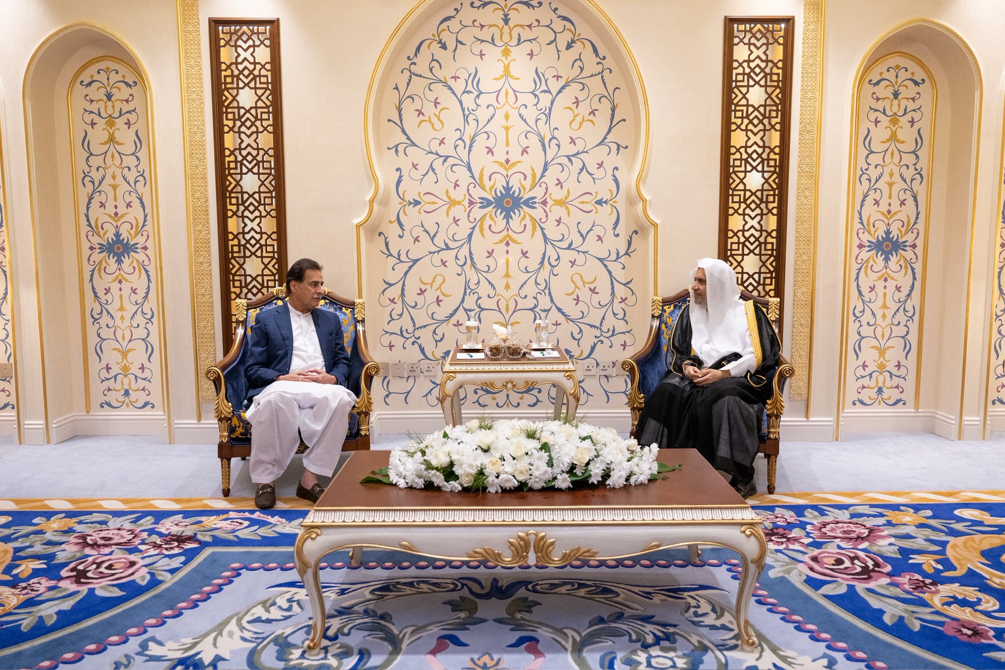 His Excellency Sheikh Dr. Mohammed Al-Issa, Secretary-General of the MWL and Chairman of the Organization of Muslim Scholars, met with His Excellency Mr. Sardar Ayaz Sadiq, the Speaker of the National Assembly of Pakistan