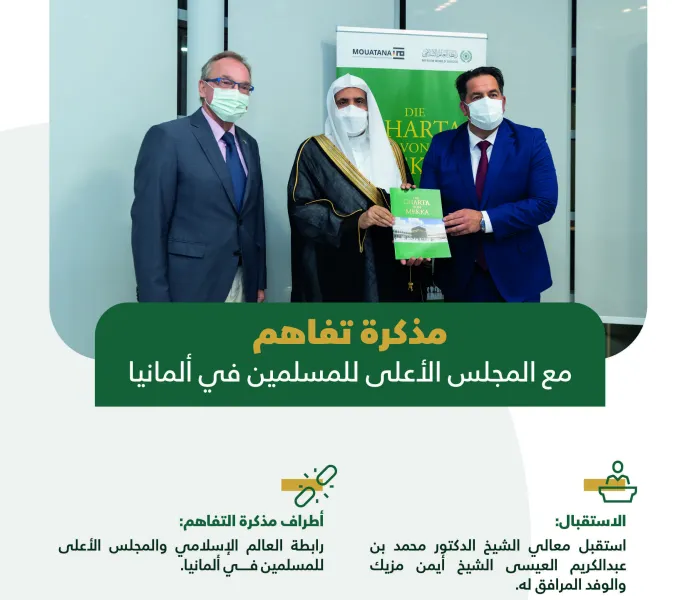 معالي الشيخ د. محمد العيسى‬⁩ يستقبل رئيس المجلس الأعلى للمسلمين في ألمانيا الأستاذ أيمن مزيك ويوقع معه مذكرة تفاهم