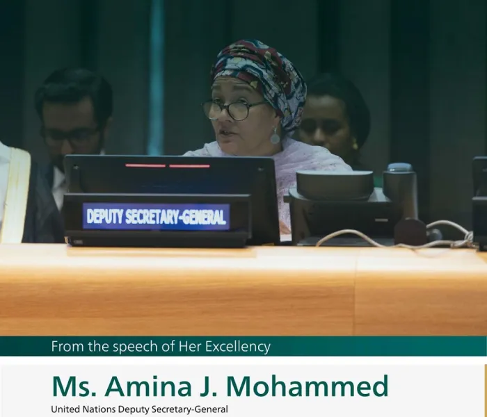 Highlights from the speech of Her Excellency Ms. Amina J. Mohammed, the United Nations Deputy Secretary-General during the launch of the MWL initiative on Building Bridges between East and West at the UN headquarters in New York