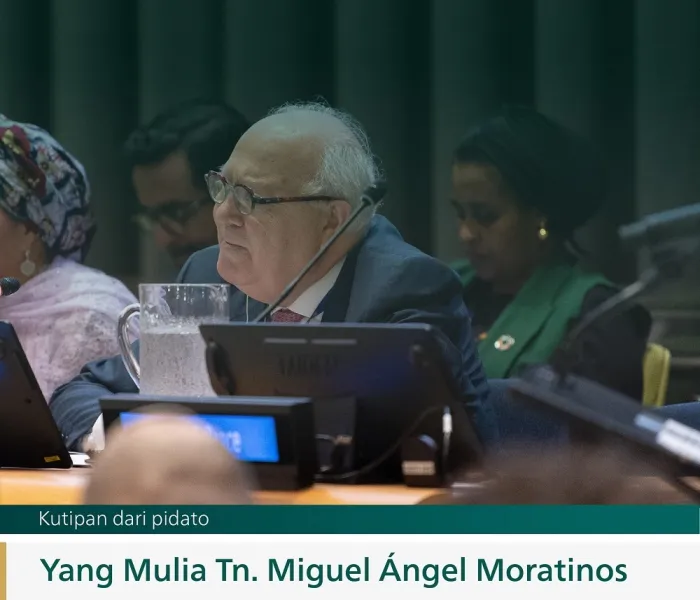 Kutipan dari pidato Yang Mulia Tn. Miguel Ángel Moratinos, Perwakilan Tinggi PBB untuk Aliansi Peradaban, pada peluncuran inisiatif "Membangun Jembatan Pemahaman & Perdamaian antara Timur & Barat", dari Markas Besar PBB di New York: