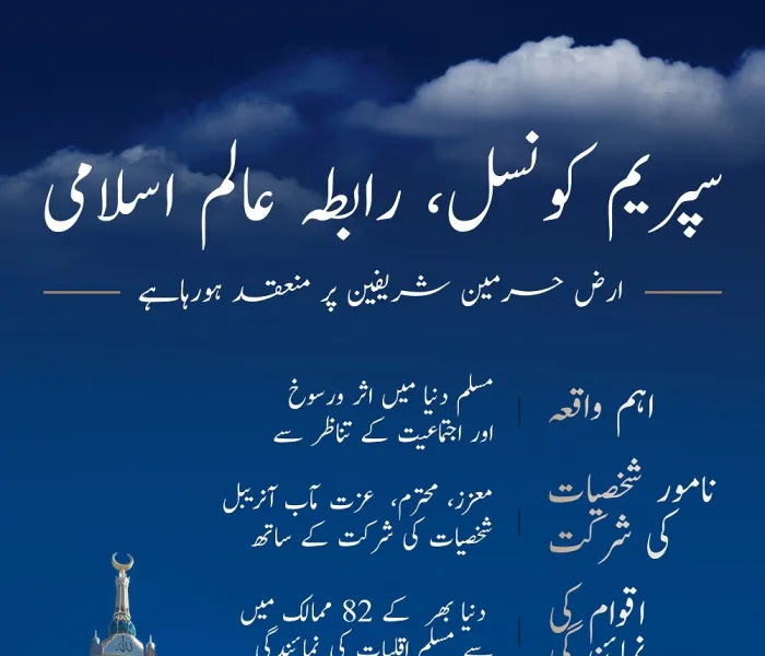 مکہ مکرمہ میں رابطہ عالم اسلامی کی سپریم کونسل  کے  اجلاس میں شریک علمائے کرام۔