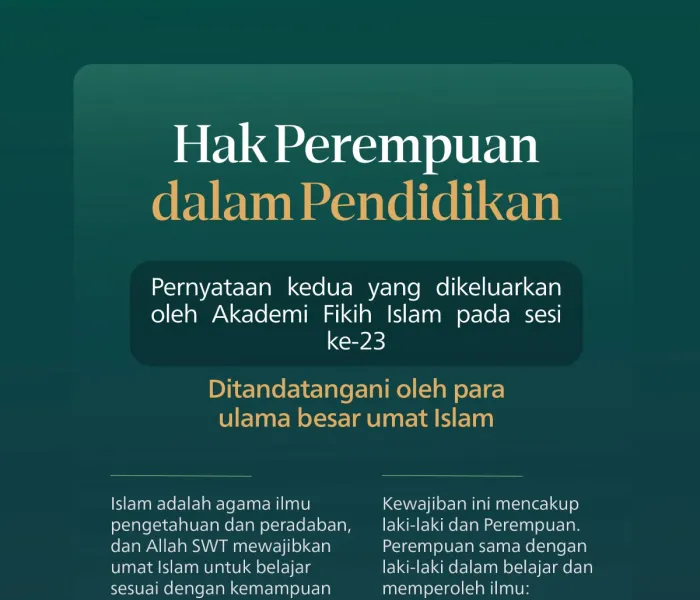 “Pendidikan adalah kewajiban yang mencakup laki-laki dan perempuan”