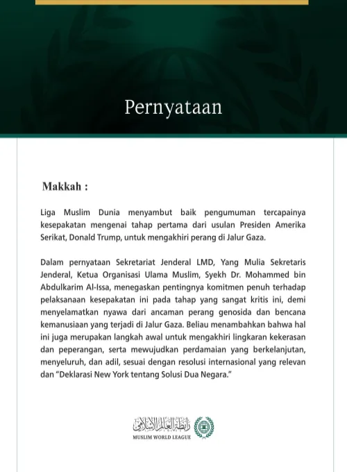 Pernyataan dari Liga Muslim Dunia: