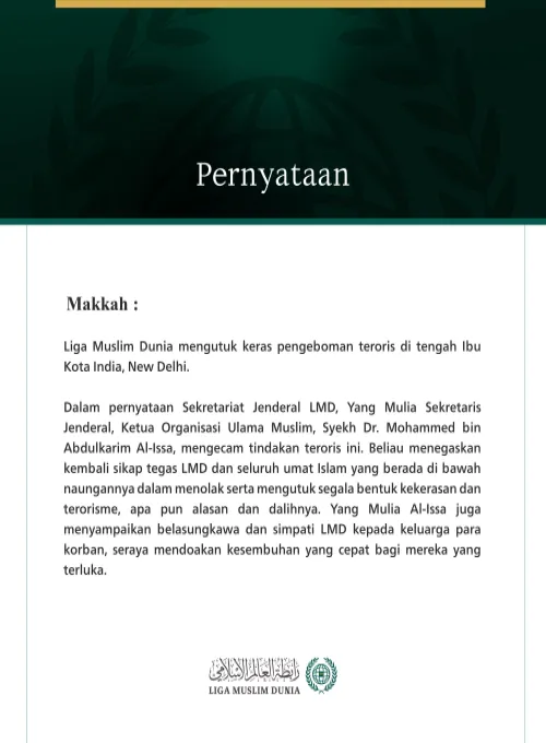 Pernyataan dari Liga Muslim Dunia: