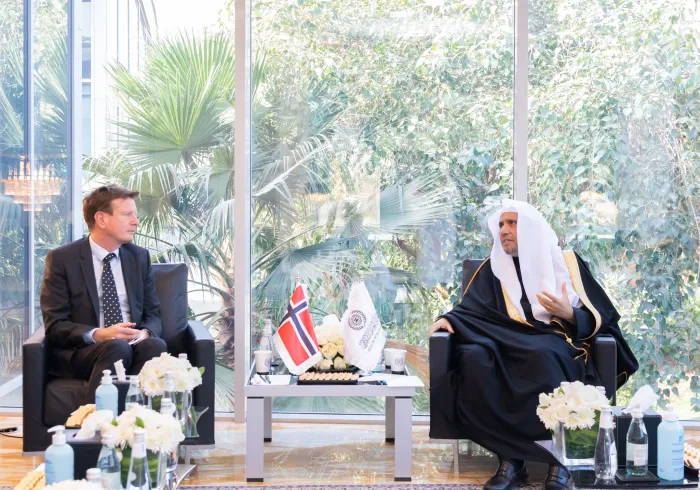 His Excellency Dr. Mohammad Alissa received the Ambassador of Norway to the Kingdom of Saudi Arabia, Mr. Thomas Lid Ball