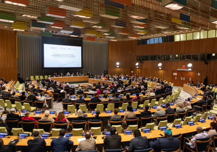 ‏أطلقها معالي الأمين العام، رئيس هيئة علماء المسلمين، الشيخ د.⁧‫محمد العيسى‬⁩ ⁦‬⁩، في "ذي القعدة 1444هـ - يونيو 2023م" من منصة الأمم المتحدة بنيويورك: