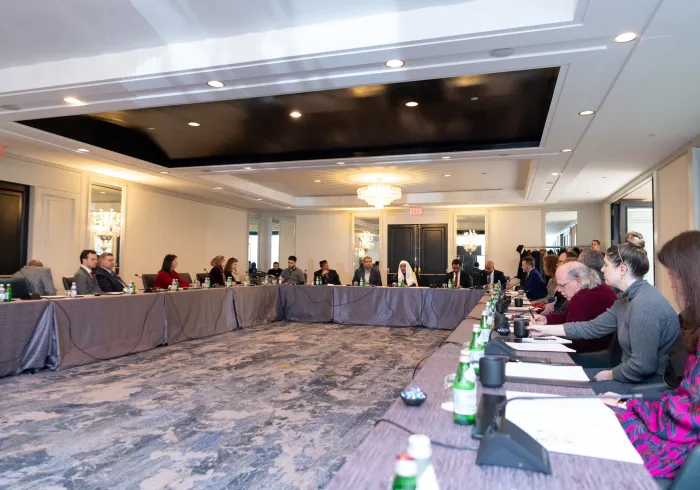 His Excellency Sheikh Dr. Mohammad Al-Issa met with international humanitarian and U.S. religious leaders at his residence, discussing support for the ceasefire in Gaza 