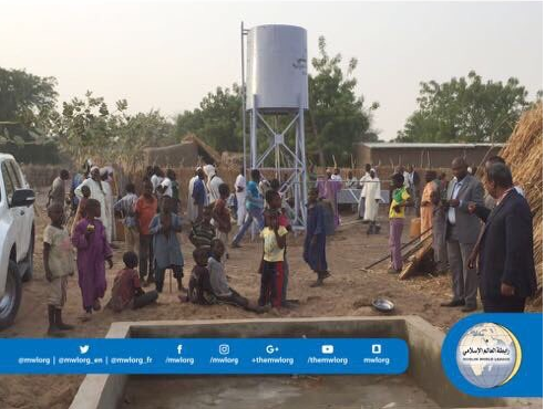 The MWL implements charitable projects in African villages. Wells are pumped using solar panels instead of customary methods to save costs.