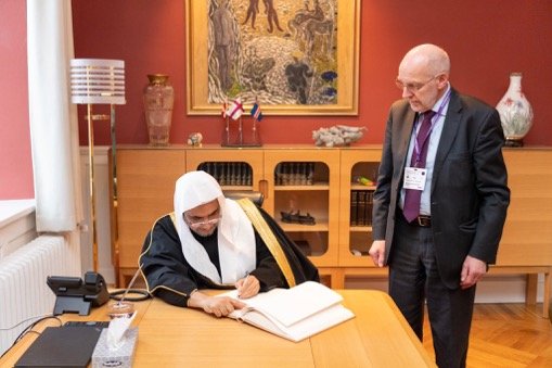 HE Dr. Mohammad Alissa met with Steingrímur J. Sigfússon, the Speaker of the Icelandic Parliament and discussed the importance of. peaceful coexistence among religions at Althingi, the oldest surviving parliament in the world