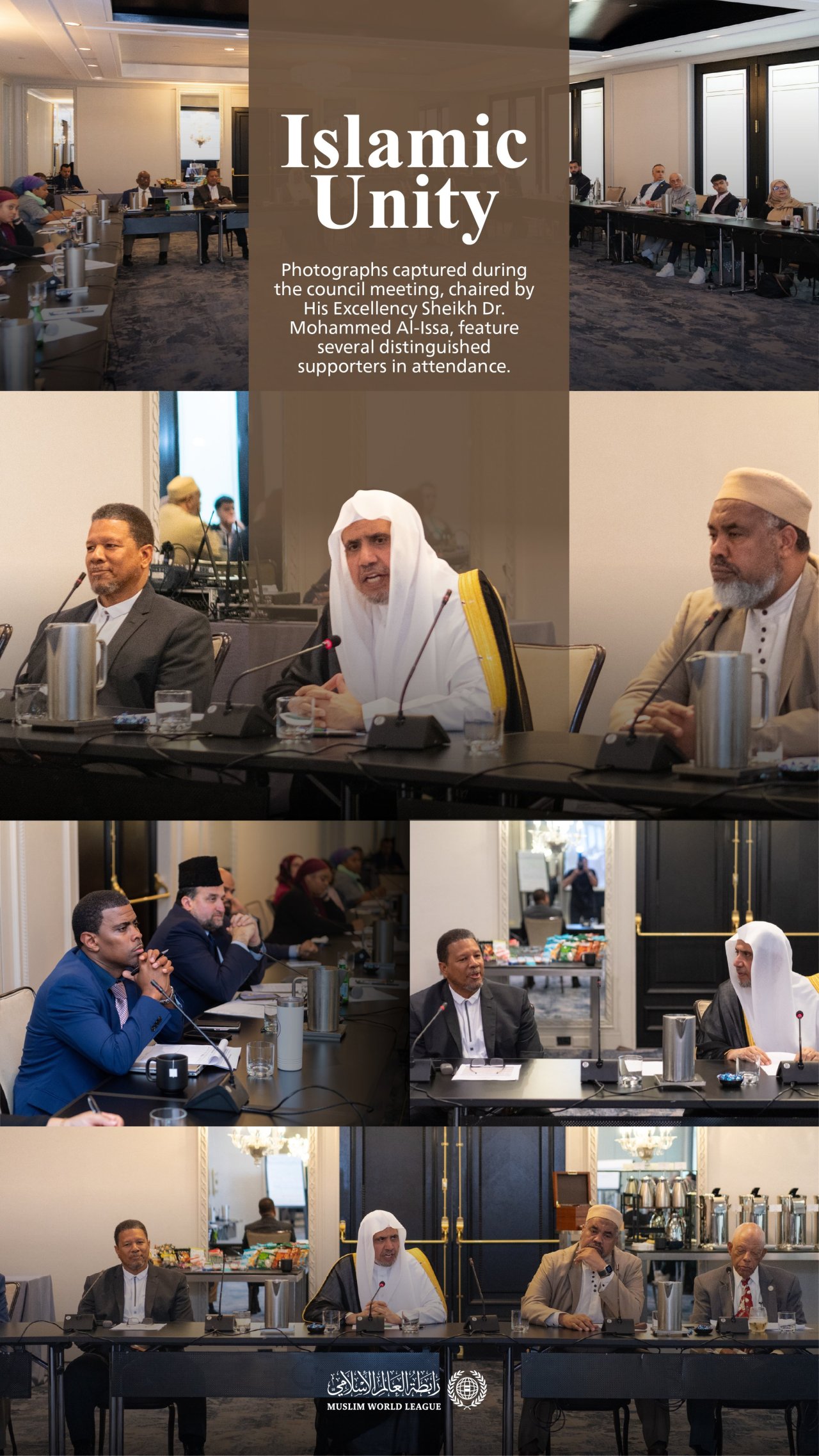 His Excellency Sheikh Dr.Mohammed Al-issa , Secretary-General of the Muslim World League (MWL) and Chairman of the Organization of Muslim Scholars, presided over the Council of Islamic Leaders in North and South America, which convened in Washington