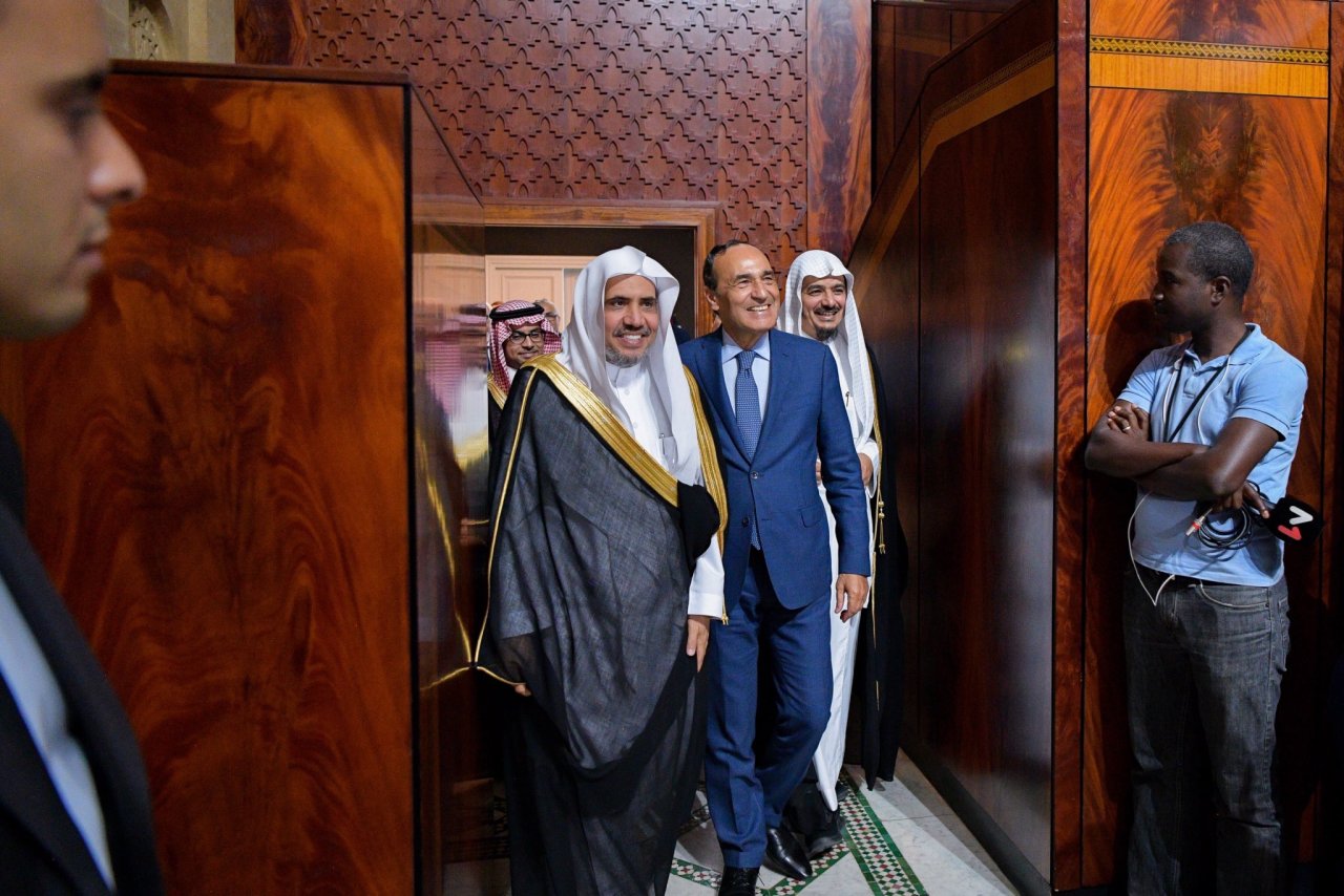 معالي رئيس البرلمان بالمملكة المغربية السيد ⁧الحبيب المالكي⁩ يستقبل معالي الأمين العام لرابطة العالم الإسلامي الشيخ د.محمد العيسى⁩