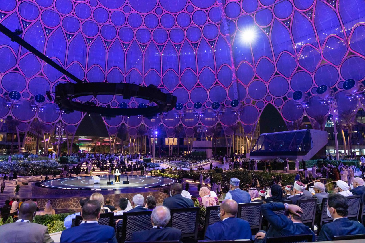 الشيخ د. محمد العيسى‬⁩ متحدثاً رئيساً في حفل افتتاح المنتدى العالمي لتعزيز السِّلْم المنعقد في اكسبو 2020 دبي