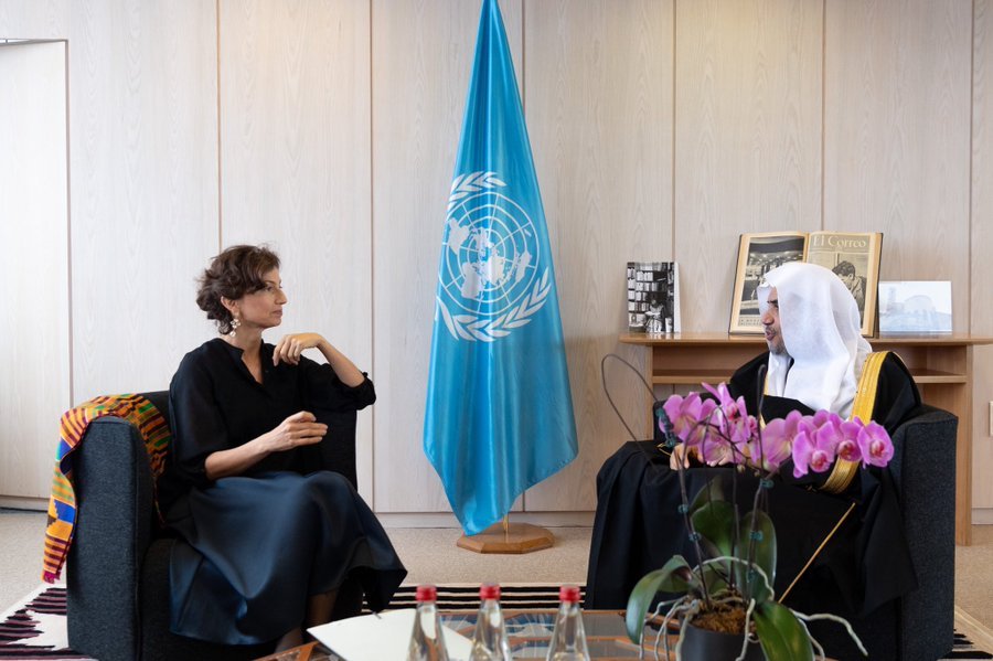 At UNESCO HQ, HE Dr. Mohammad Alissa met with Director-General Audrey Azoulay