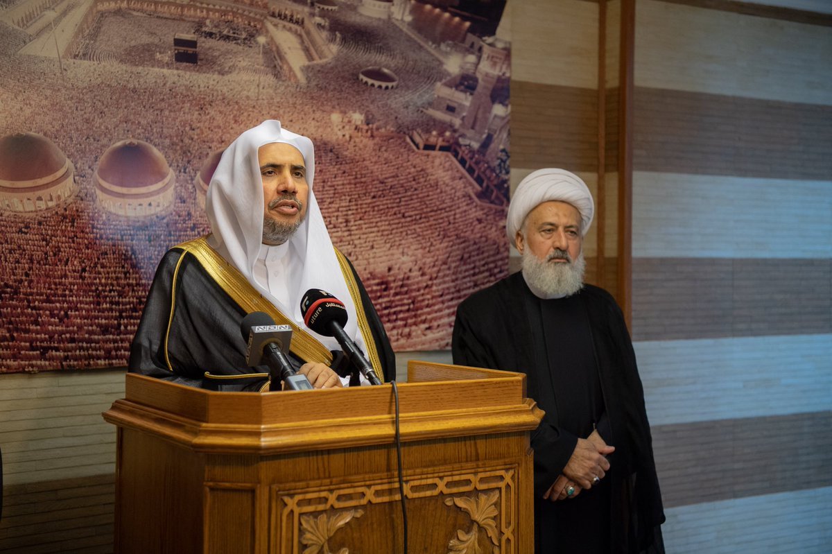 الشيخ عبدالأمير قبلان، رئيس المجلس الإسلامي الشيعي الأعلى يستقبل أمين عام رابطة العالم الإسلامي الشيخ محمد العيسى