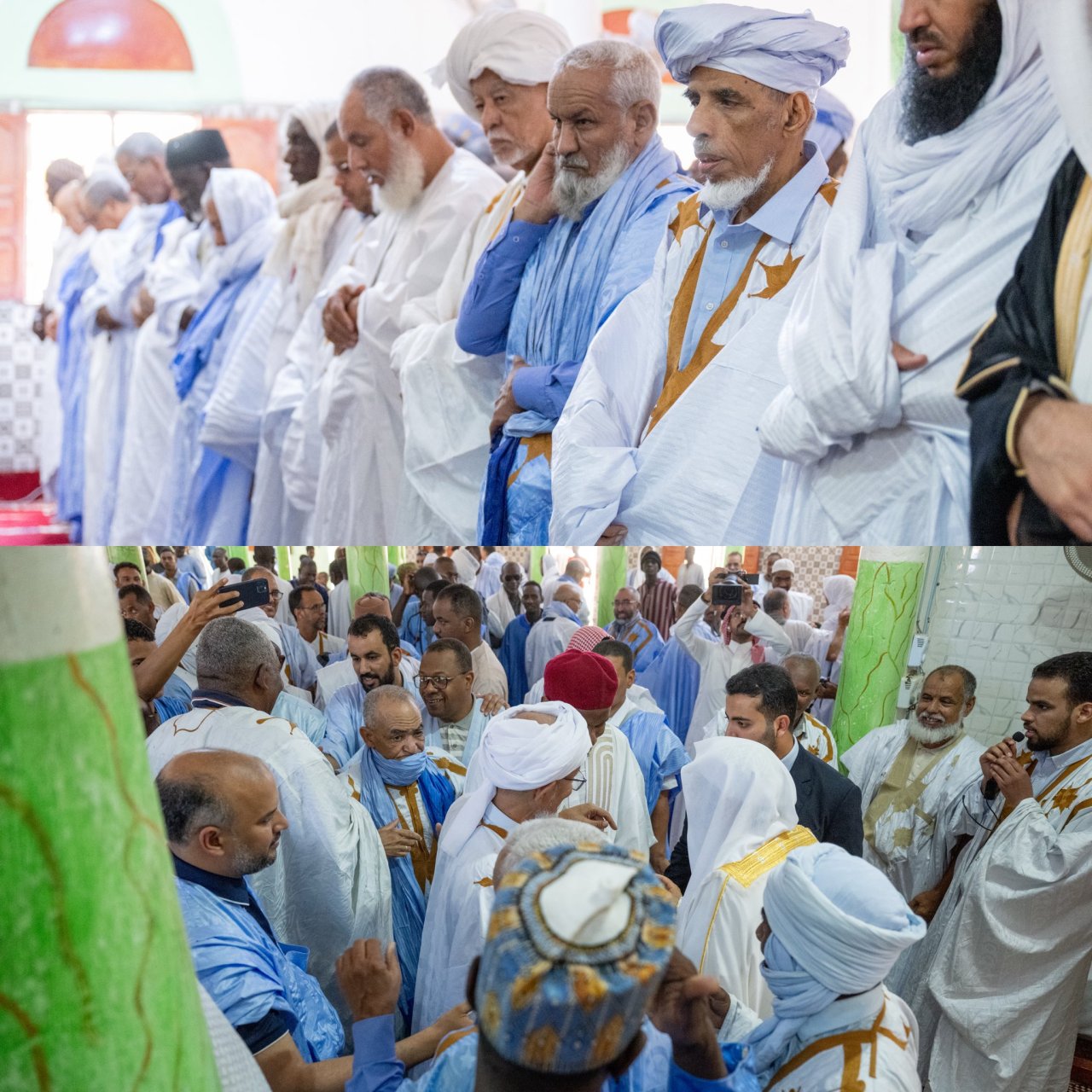 Hoy, durante el sermón del viernes en Nuakchot, precedido por una gran recepción académica: el Sheij Mohammed Alissa pronunció el sermón y dirigió la oración en presencia de altos responsables religiosos y numerosos fieles.