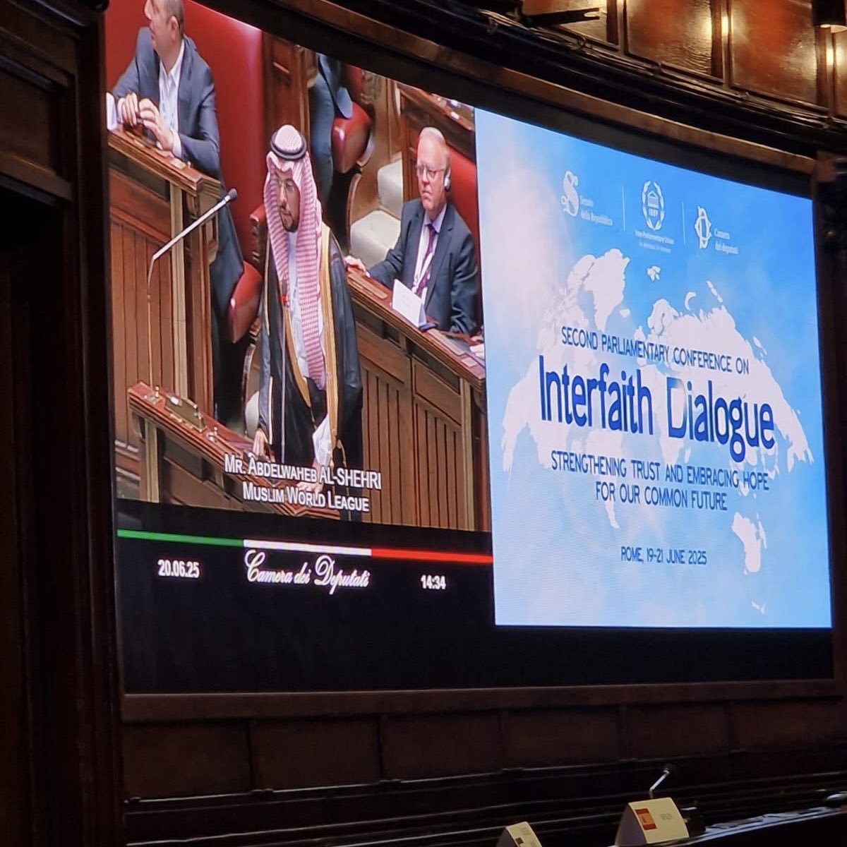 Le Sous-Secrétaire général chargé de la communication institutionnelle, M. Abdelwahab Al-Shehri, a prononcé le discours de la Ligueislamiquemondiale lors de la deuxième conférence parlementaire sur le dialogue interreligieux, organisée par IPUparliament