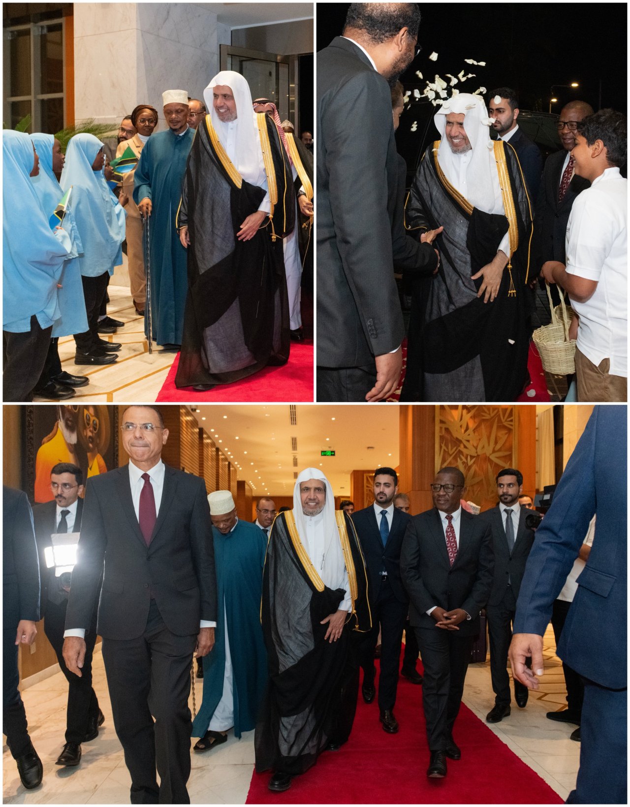 ‏استقبله سماحةُ المفتي وأصحاب المعالي ممثّلو رئاسة الدولة والحكومة وكبار العلماء:  ‏معالي الأمين العام، الشيخ د.⁧‫#محمد_العيسى‬⁩ على رأس وفدِ ⁧‫#رابطة_العالم_الإسلامي‬⁩ يصلُ &quot;دار السلام&quot; بتنزانيا، مواصلاً جولة الرابطة في عددٍ من الدول الأفريقية لتنفيذ عدد من الفعاليات والأنشطة.