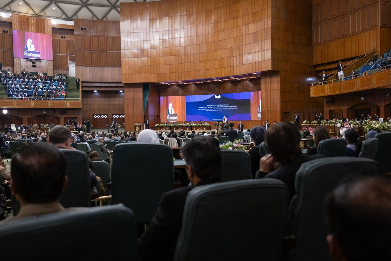 Secretary General, President Organization of Muslim Scholars Sheikh Mohammed Al-Issa at the launch of #GirlsEducation in Muslim Societies conference from Pakistan's capital Islamabad: