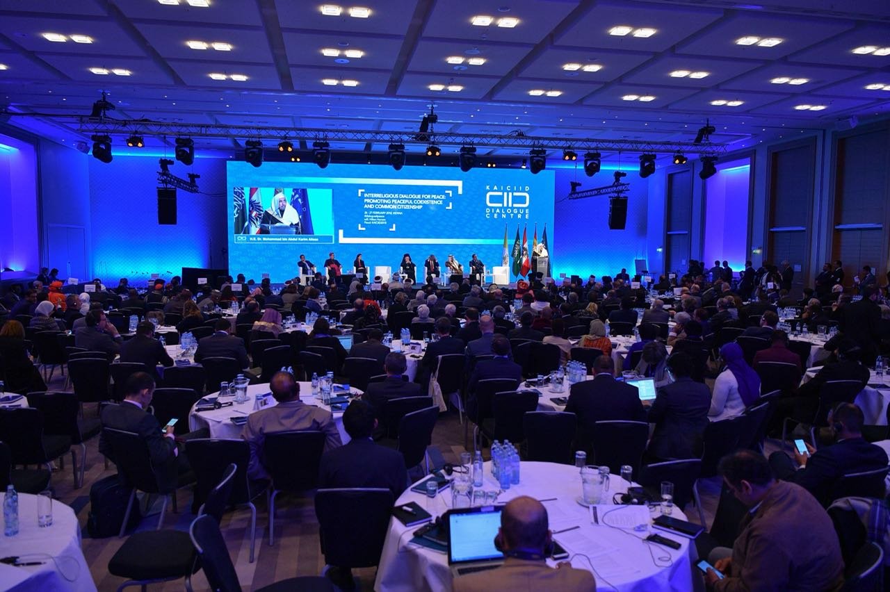 Le SG durant son allocution à la rencontre internationale de Vienne qui a regroupé de grands responsables religieux, culturels idéologiques et politiques du monde entier