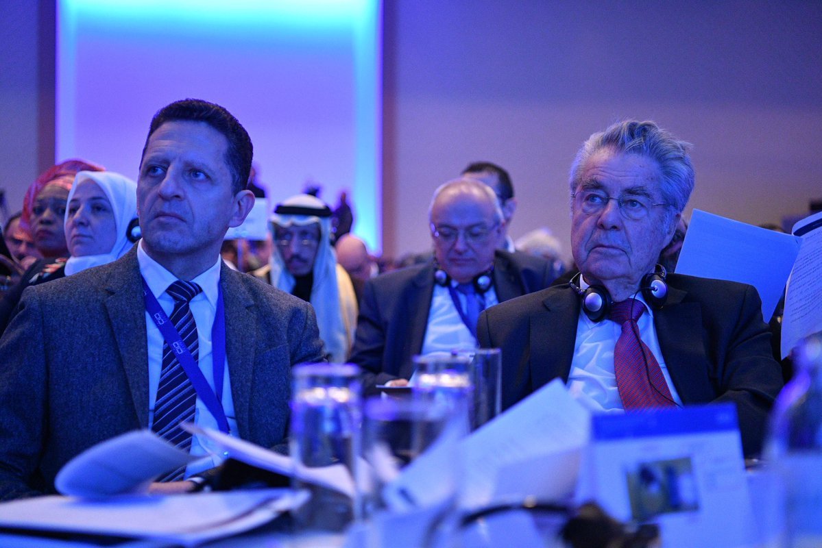 Le SG durant son allocution à la rencontre internationale de Vienne qui a regroupé de grands responsables religieux, culturels idéologiques et politiques du monde entier