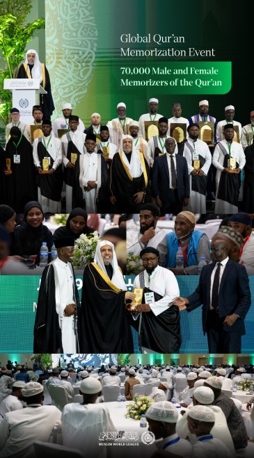 The #MuslimWorldLeague celebrated the graduation of 70,000 male and female memorizers of the Holy Qur’an from around the world.