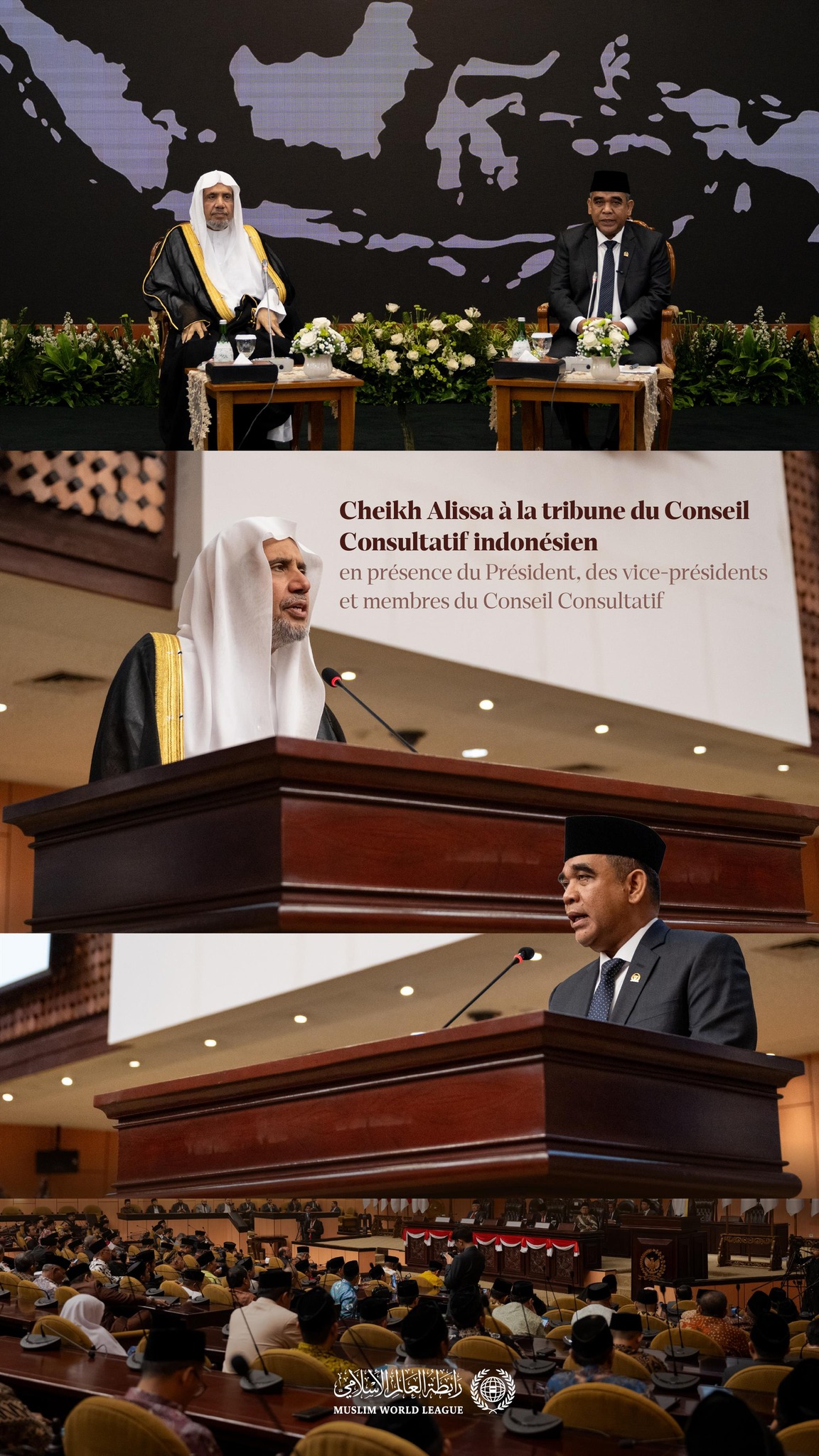 Le Secrétaire général à la tribune du Conseil Consultatif indonésien, en présence du Président, des vice-présidents et membres du Conseil consultatif :