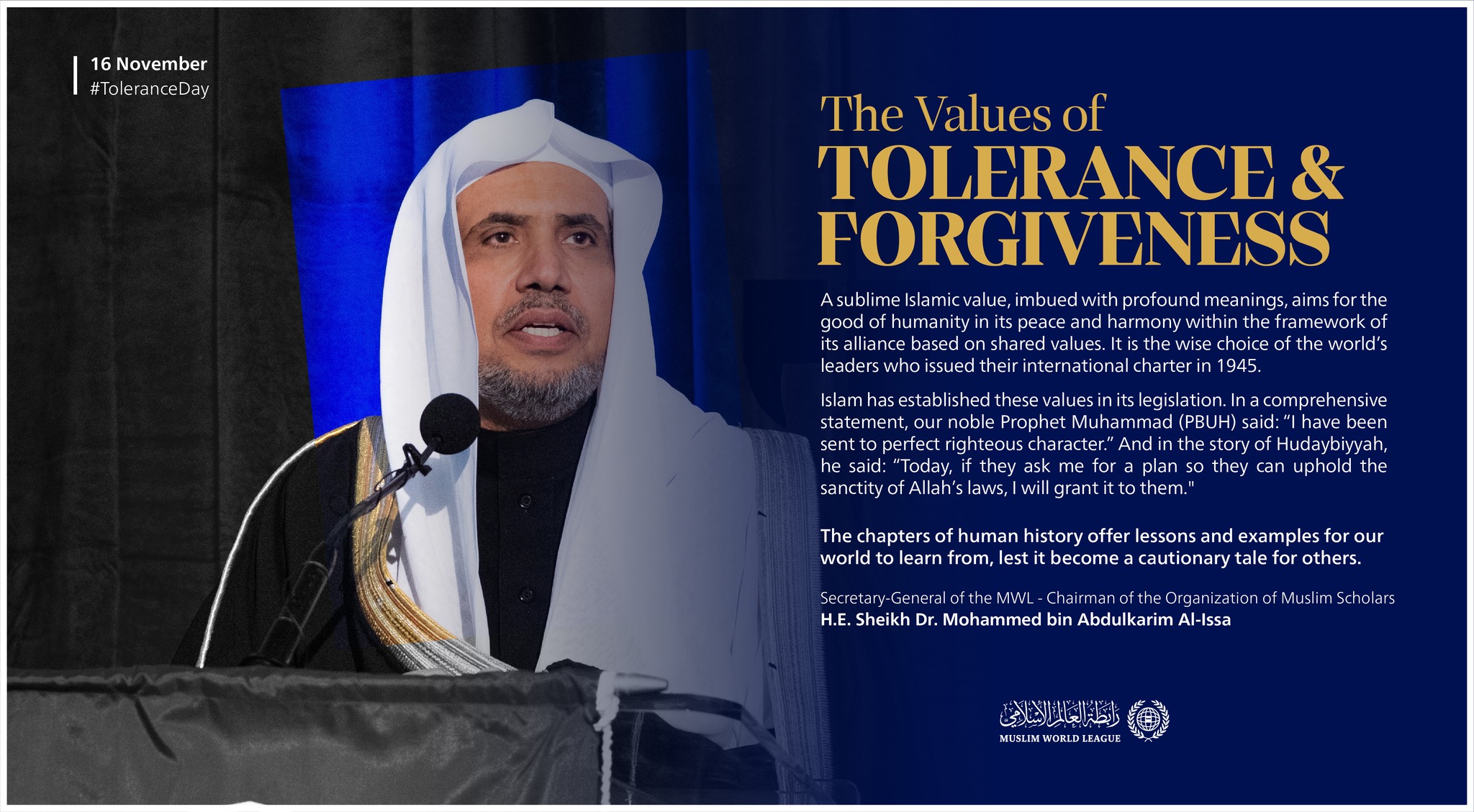 Our Islamic values uphold the principles of tolerance and peace, bringing goodness to all.
